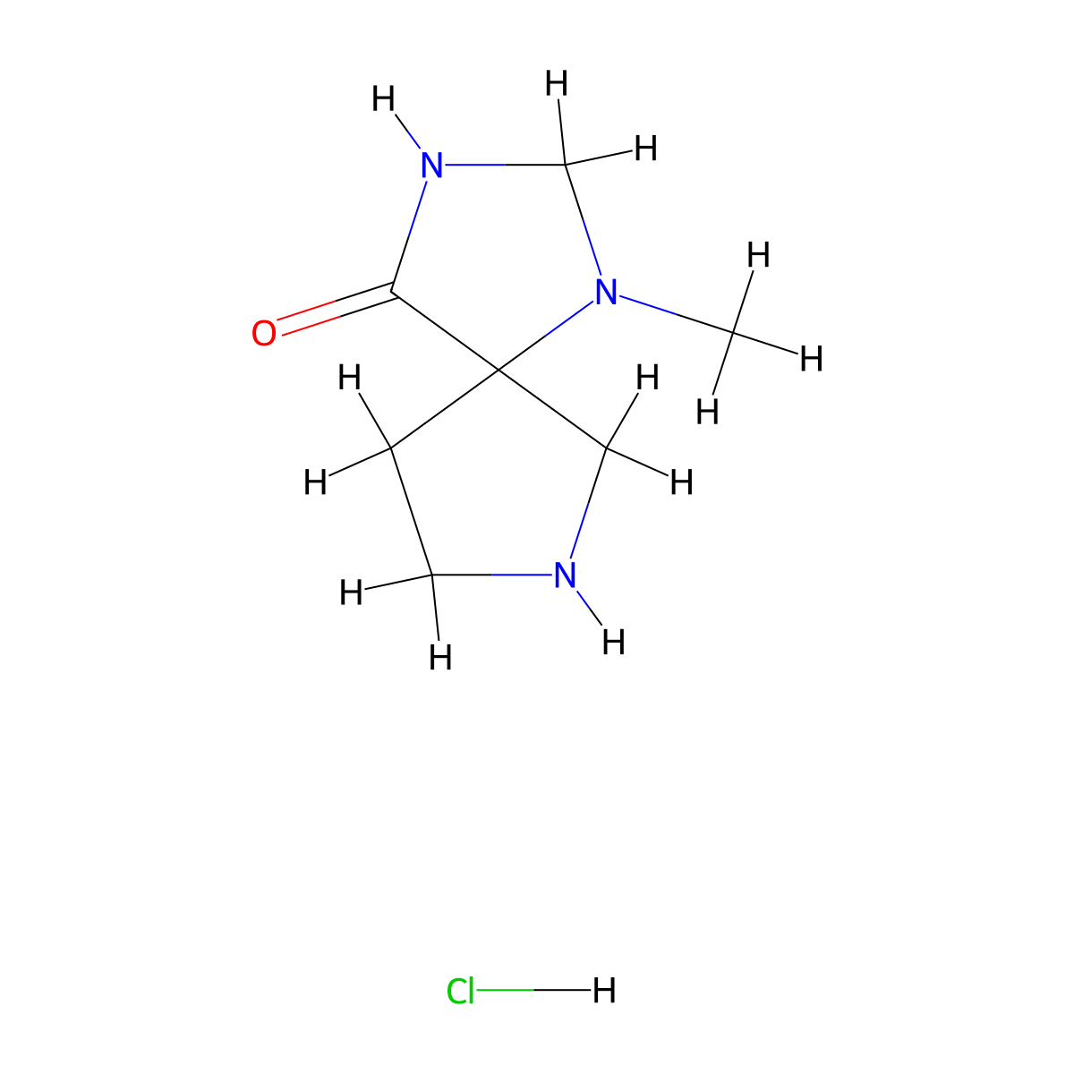 1-Methyl-1,3,7-triaza-spiro-[4.4]nonan-4-one hydrochloride molecular structure, CAS 1427460-15-8