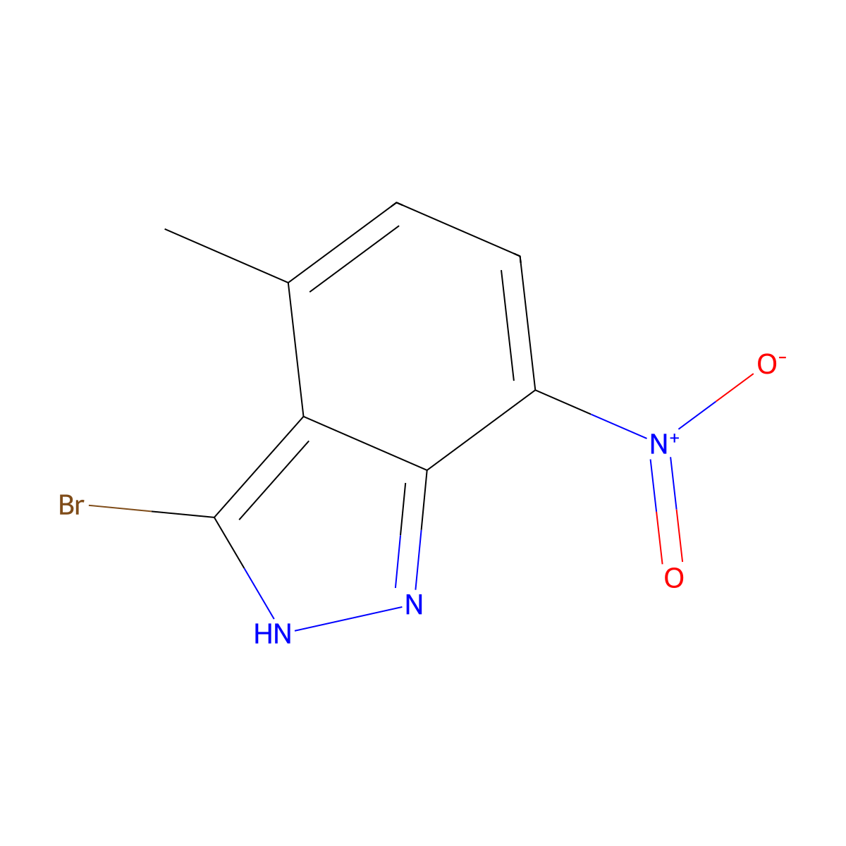 3-bromo-4-methyl-7-nitro-1H-indazole molecular structure, CAS 1427460-21-6