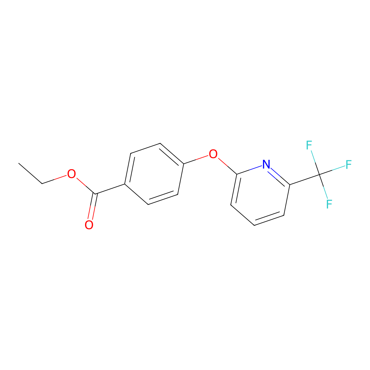 Ethyl 4-{[6-(trifluoromethyl)pyridin-2-yl]oxy}benzoate molecular structure, CAS 1427460-27-2