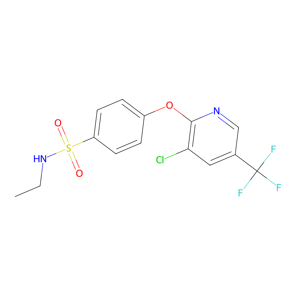 4-{[3-Chloro-5-(trifluoromethyl)pyridin-2-yl]oxy}-N-ethylbenzenesulfonamide molecular structure, CAS 1427460-37-4