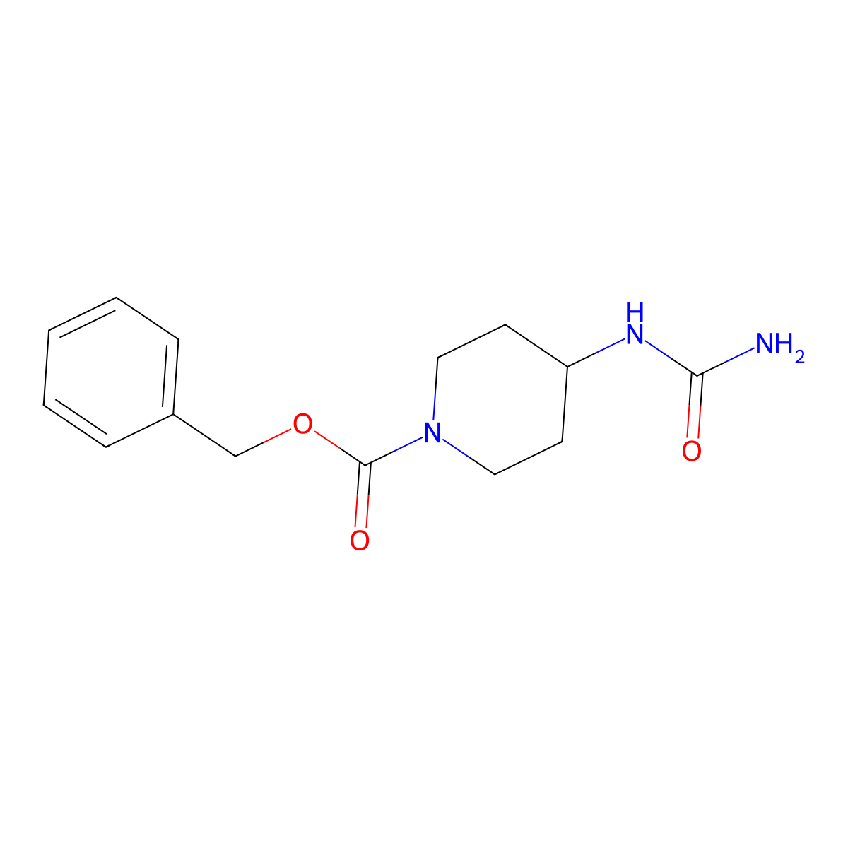 Benzyl 4-[(aminocarbonyl)amino]piperidine-1-carboxylate molecular structure, CAS 1427460-41-0