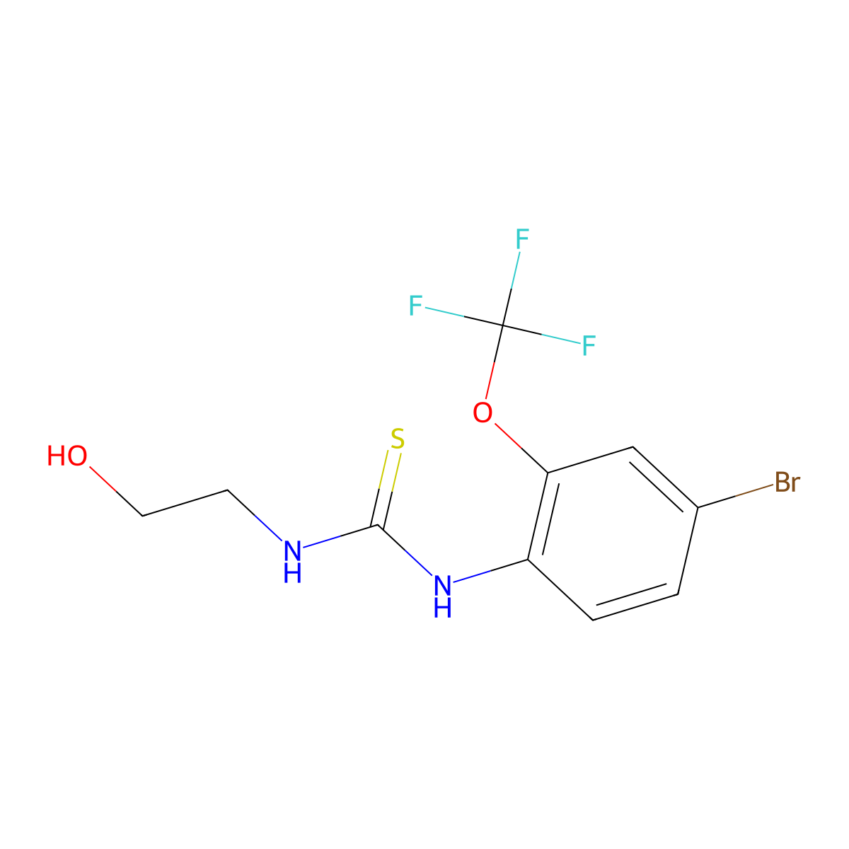 N-[4-Bromo-2-(trifluoromethoxy)phenyl]-N'-(2-hydroxyethyl)thiourea molecular structure, CAS 1427460-44-3
