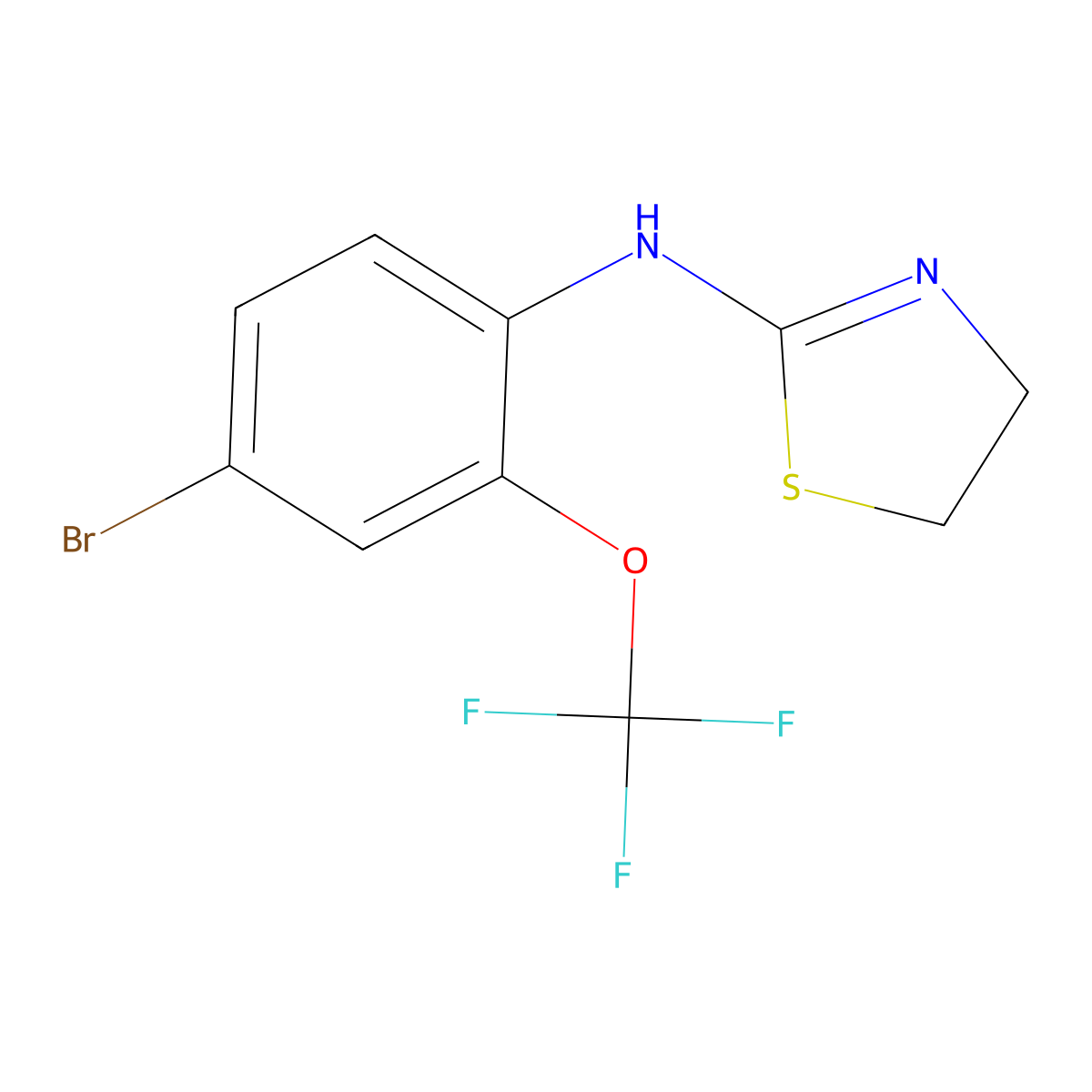 N-[4-Bromo-2-(trifluoromethoxy)phenyl]-4,5-dihydro-1,3-thiazol-2-amine molecular structure, CAS 1427460-45-4