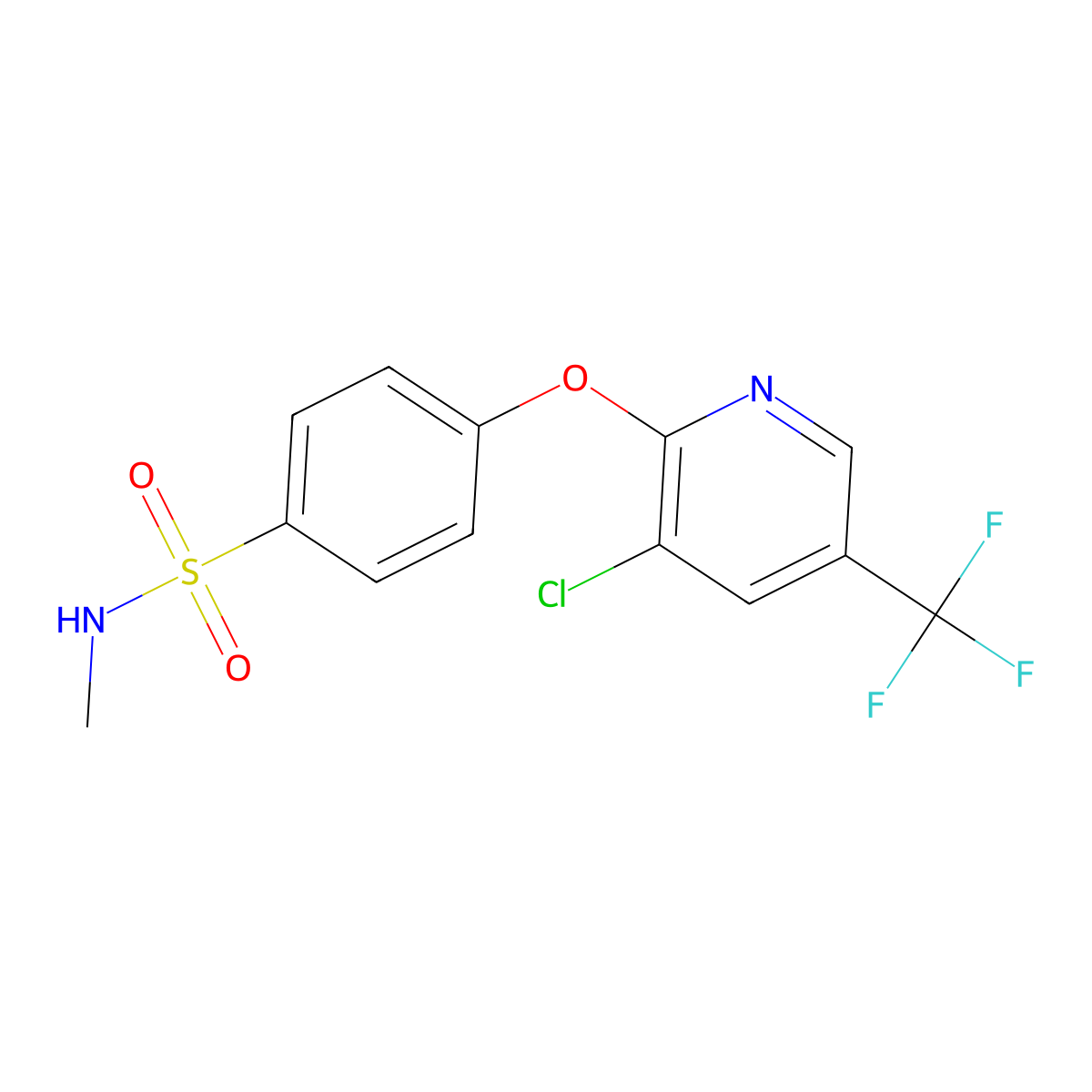 4-{[3-Chloro-5-(trifluoromethyl)pyridin-2-yl]oxy}-N-methylbenzenesulfonamide molecular structure, CAS 1427460-52-3