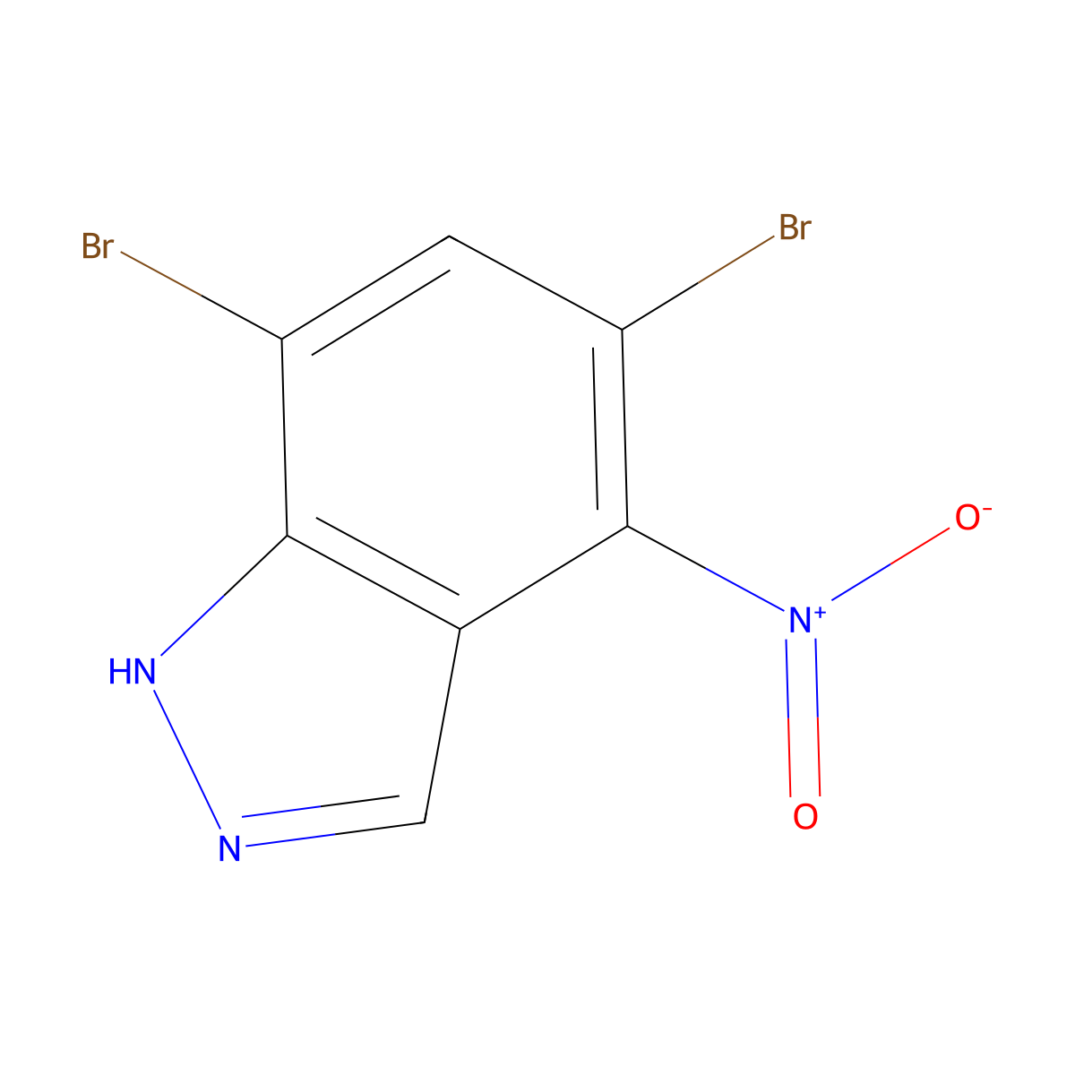 5,7-Dibromo-4-nitro-1H-indazole molecular structure, CAS 1427460-60-3