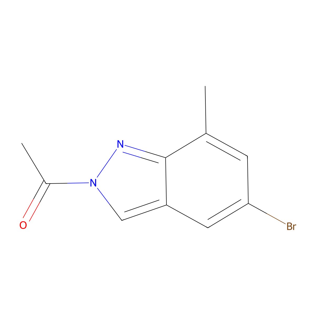 2-acetyl-5-bromo-7-methyl-2H-indazole molecular structure, CAS 1427460-61-4