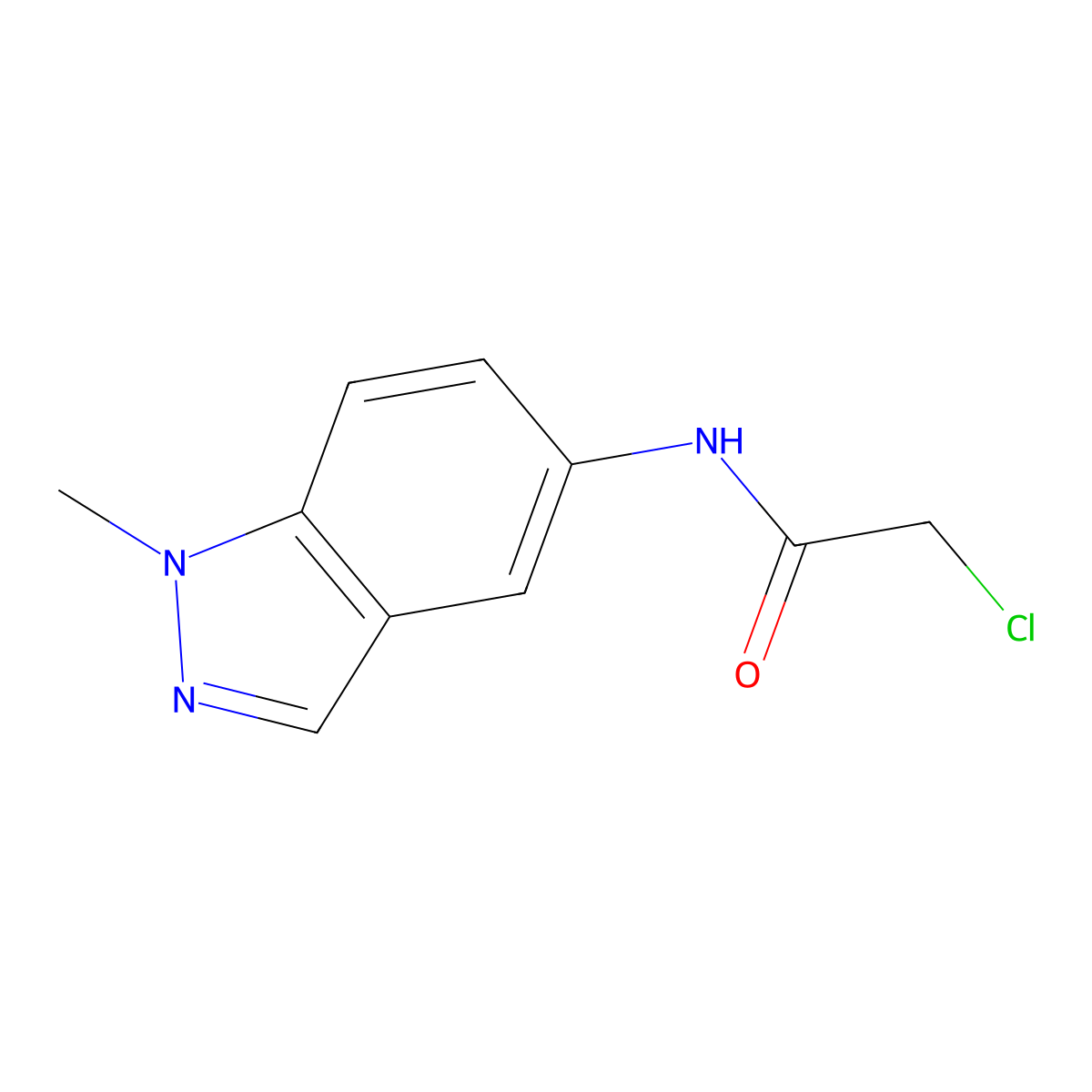 2-chloro-N-(1-methyl-1H-indazol-5-yl)acetamide molecular structure, CAS 1427460-62-5