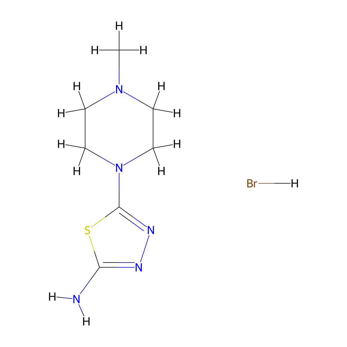 5-(4-Methylpiperazin-1-yl)-1,3,4-thiadiazol-2-amine hydrobromide molecular structure, CAS 1427460-63-6