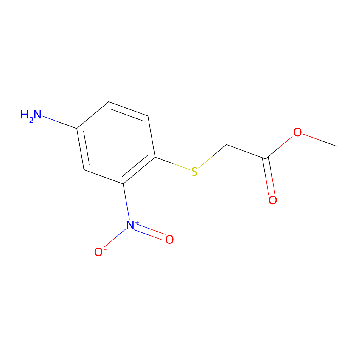 Methyl [(4-amino-2-nitrophenyl)thio]acetate molecular structure, CAS 1427460-64-7