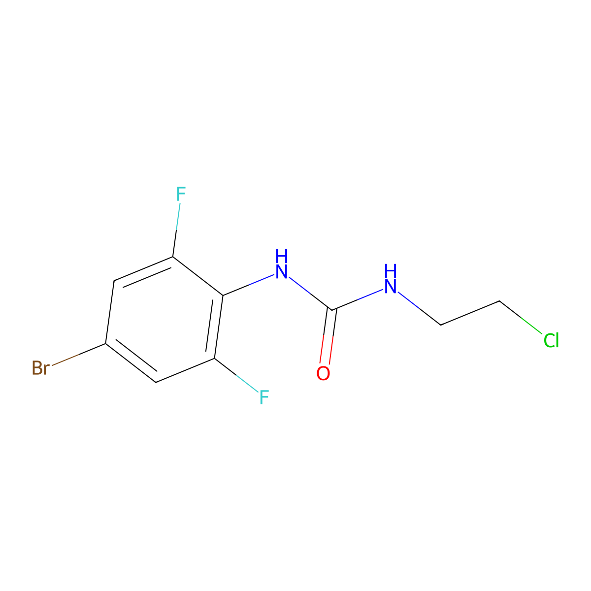 N-(4-bromo-2,6-difluorophenyl)-N'-(2-chloroethyl)urea molecular structure, CAS 1427460-69-2