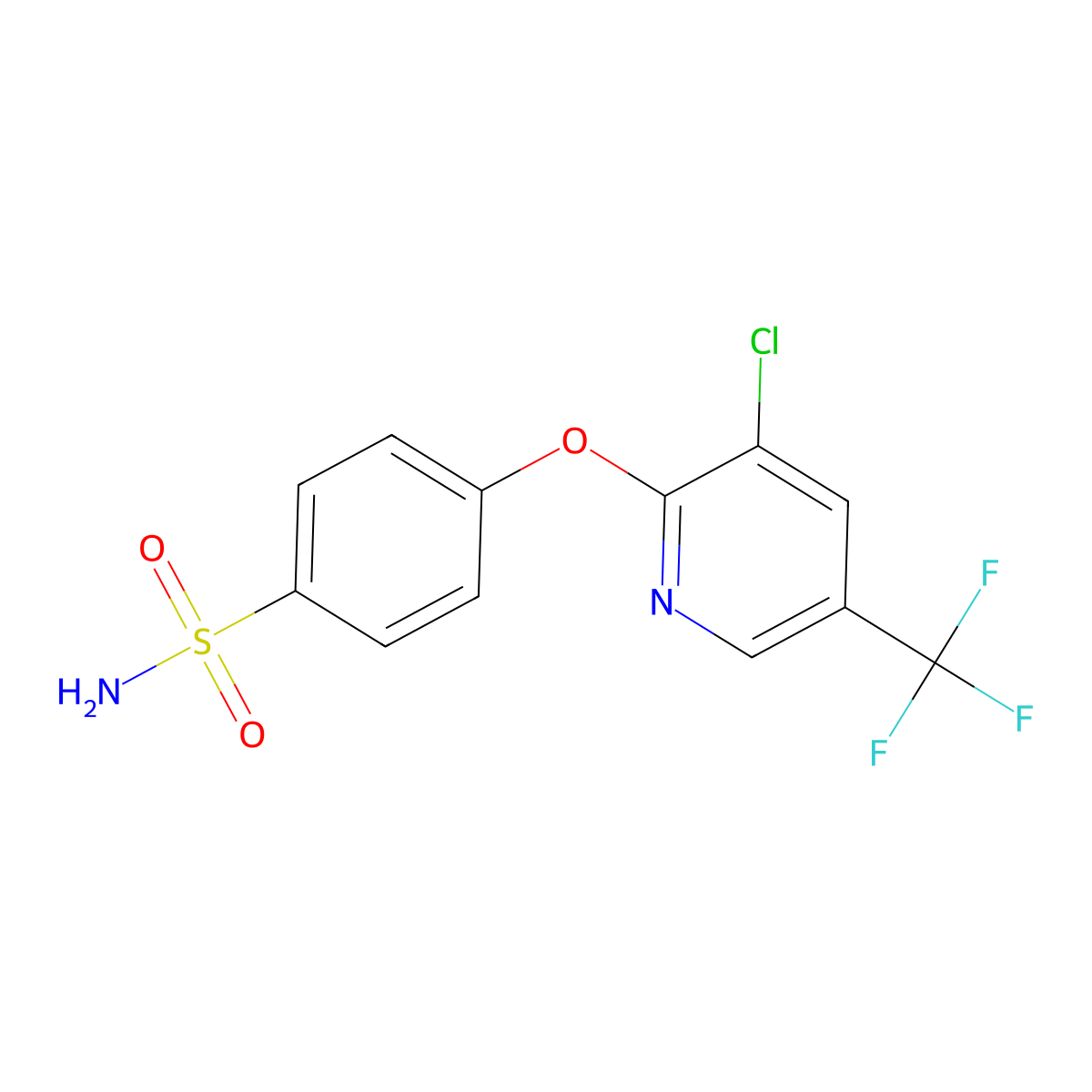 4-{[3-Chloro-5-(trifluoromethyl)pyridin-2-yl]oxy}benzenesulfonamide molecular structure, CAS 1427460-72-7