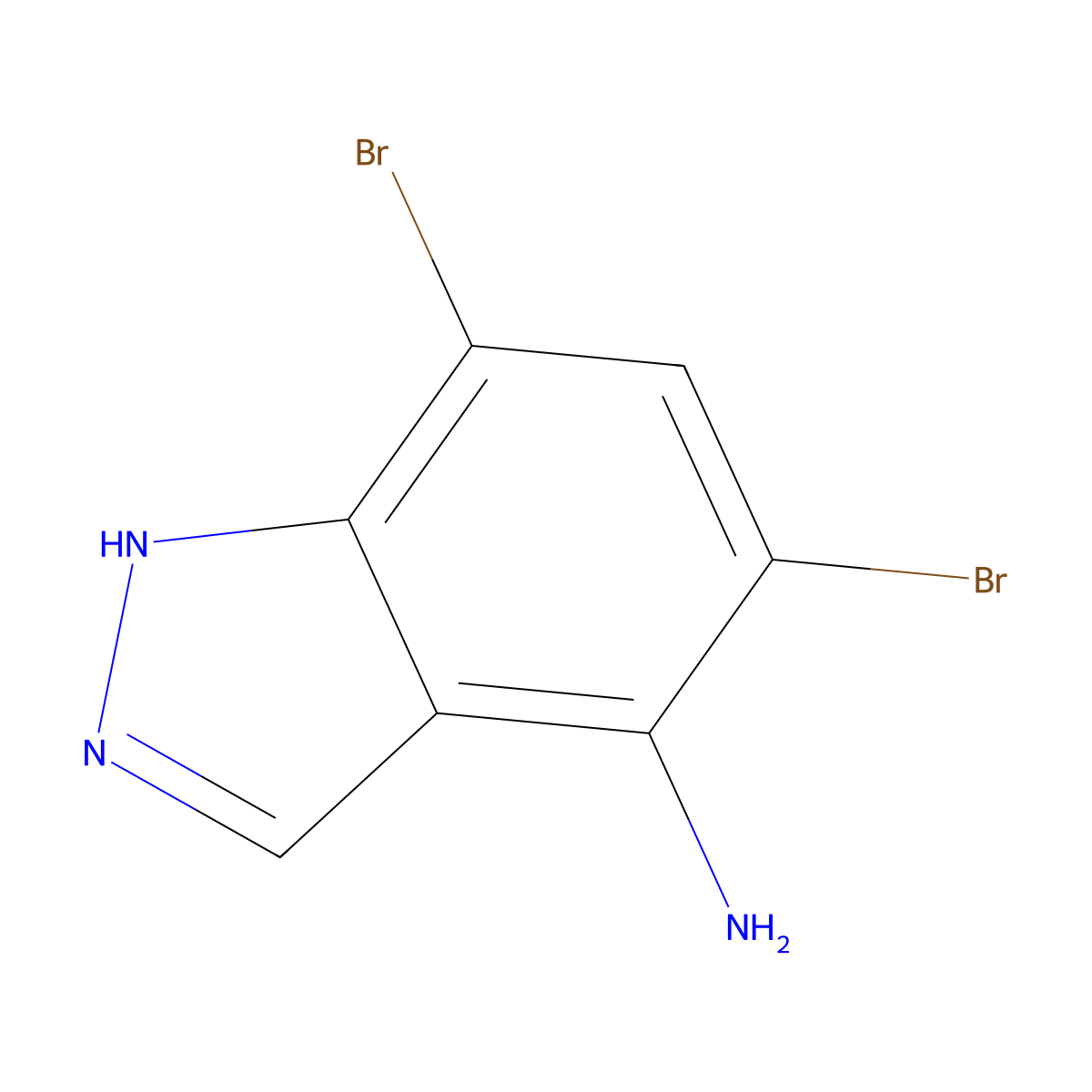 5,7-dibromo-1H-indazol-4-amine molecular structure, CAS 1427460-73-8