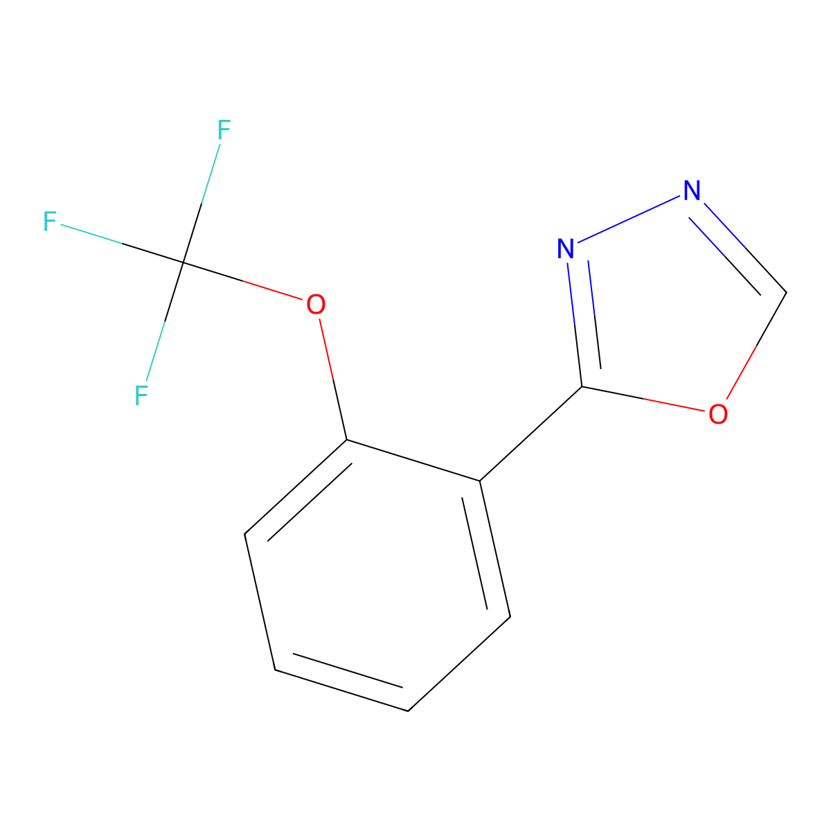 2-[2-(Trifluoromethoxy)phenyl]-1,3,4-oxadiazole molecular structure, CAS 1427460-77-2