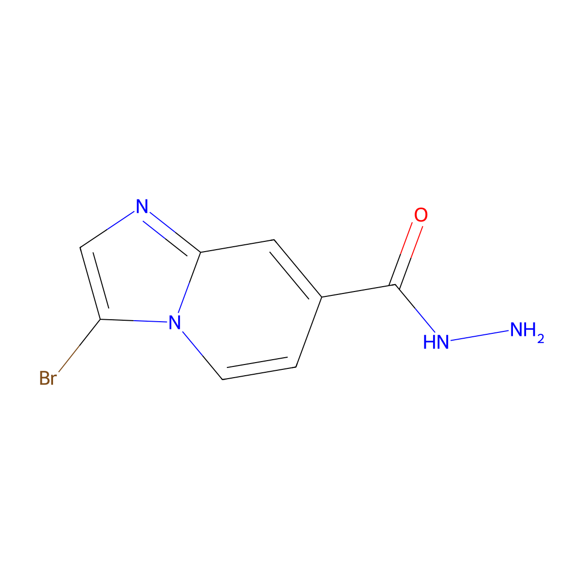3-Bromoimidazo[1,2-a]pyridine-7-carbohydrazide molecular structure, CAS 1427460-82-9