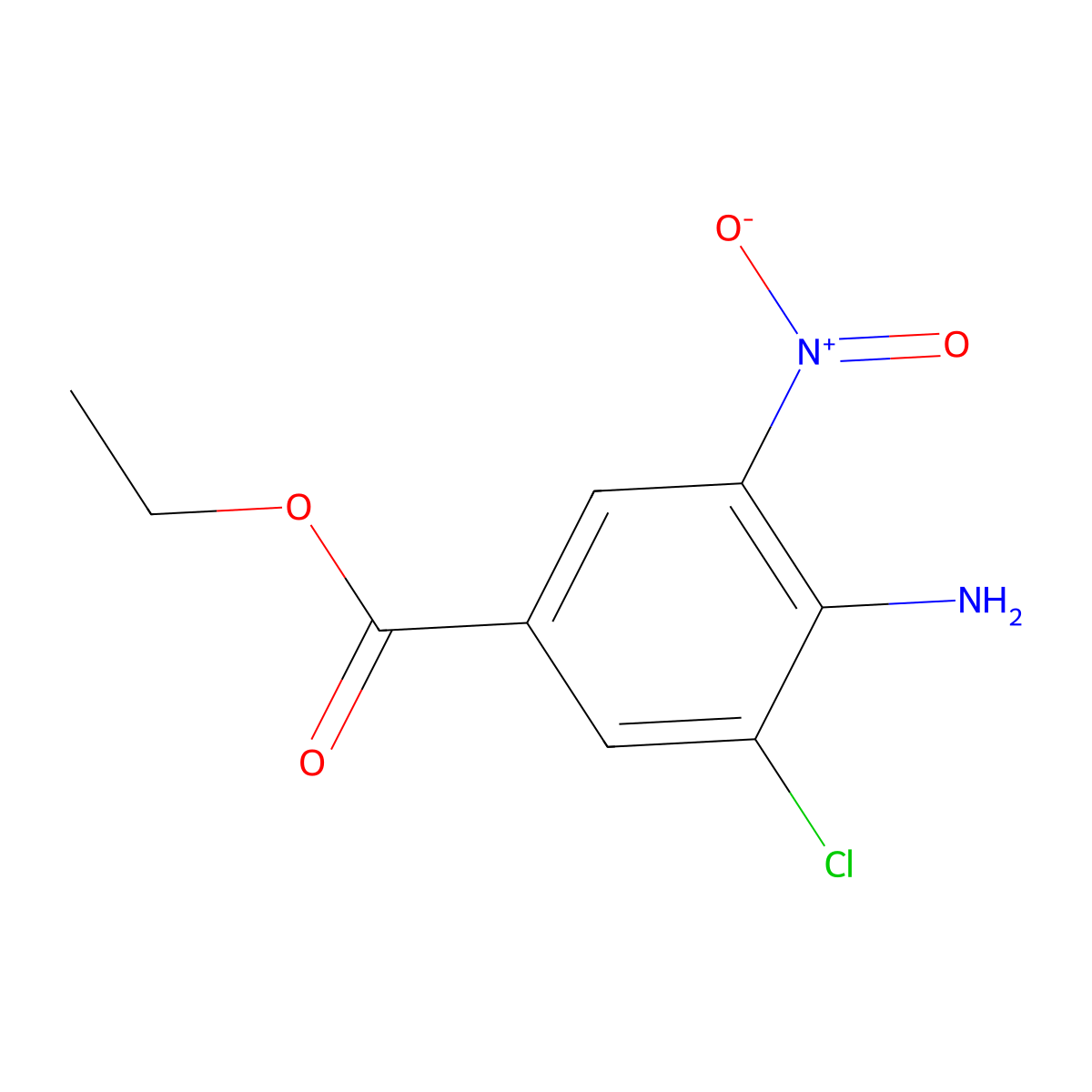 Ethyl 4-amino-3-chloro-5-nitrobenzoate molecular structure, CAS 1427460-85-2