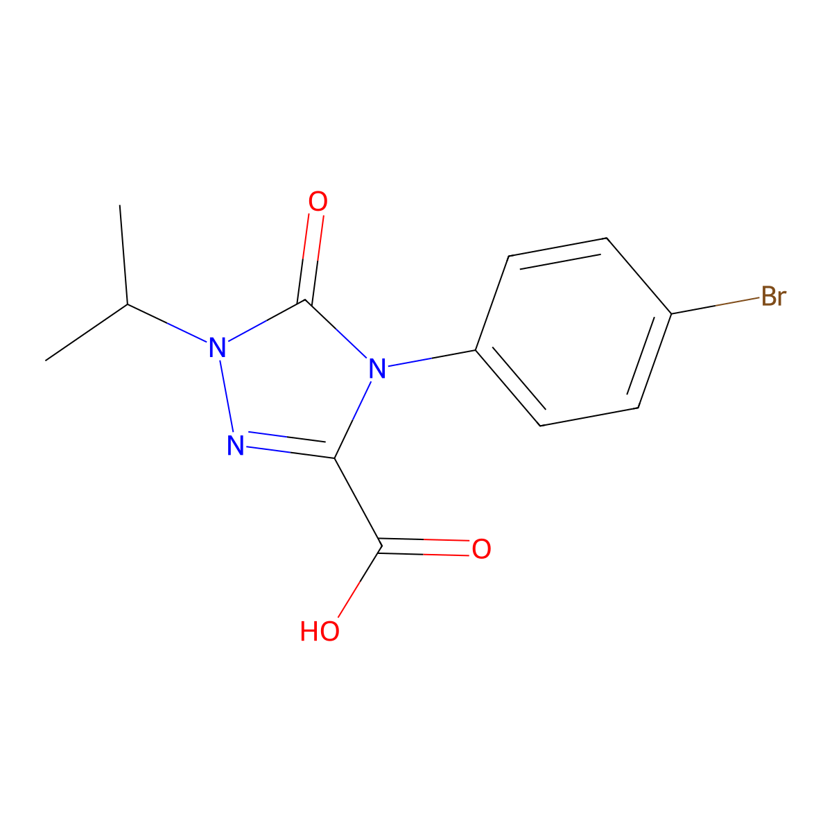 4-(4-Bromophenyl)-1-isopropyl-5-oxo-4,5-dihydro-1H-1,2,4-triazole-3-carboxylic acid molecular structure, CAS 1427460-86-3