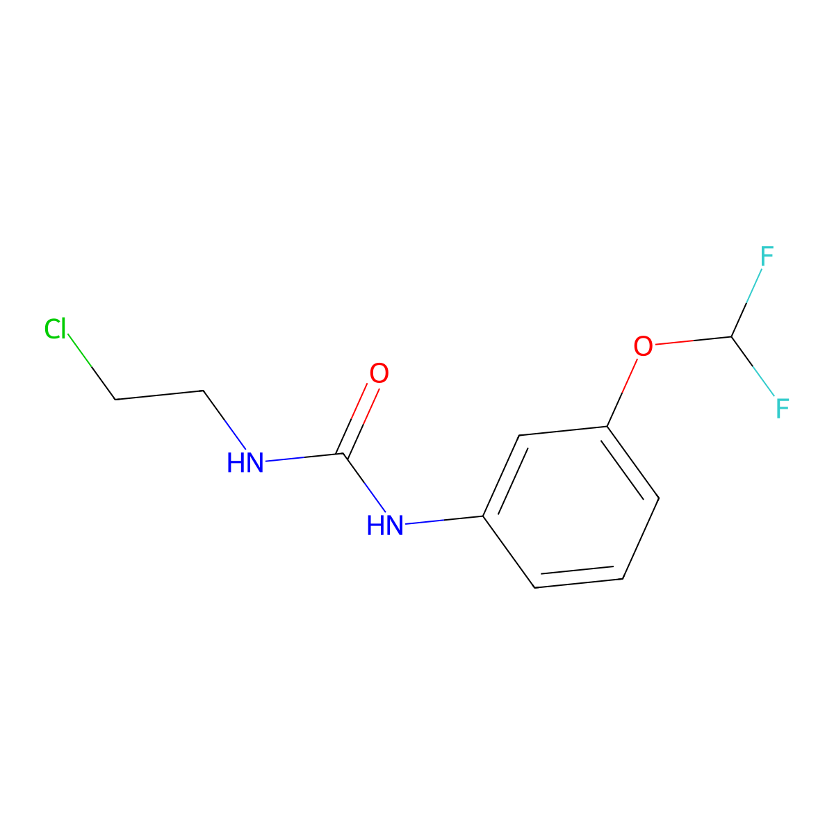 N-(2-chloroethyl)-N'-[3-(difluoromethoxy)phenyl]urea molecular structure, CAS 1427460-88-5