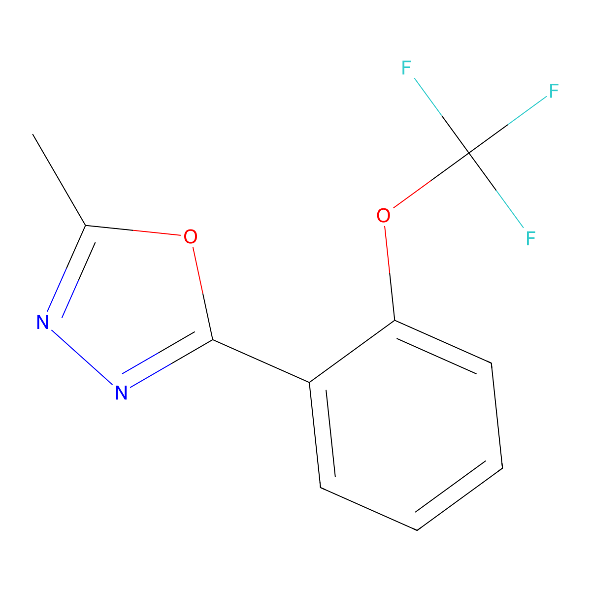 2-Methyl-5-[2-(trifluoromethoxy)phenyl]-1,3,4-oxadiazole molecular structure, CAS 1427460-89-6