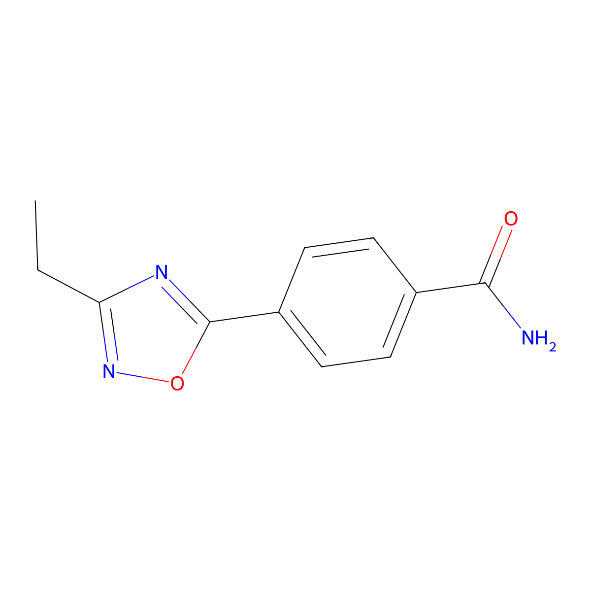 4-(3-Ethyl-1,2,4-oxadiazol-5-yl)benzamide molecular structure, CAS 1427460-93-2