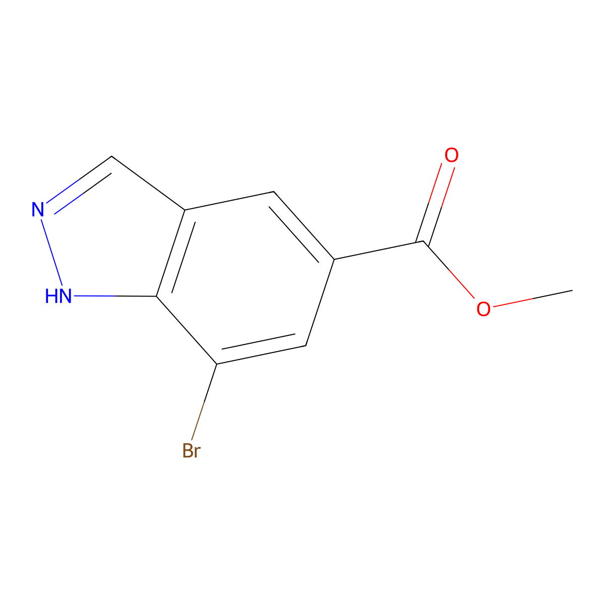 1H-Indazole-5-carboxylic acid, 7-bromo-, methyl ester molecular structure, CAS 1427460-96-5