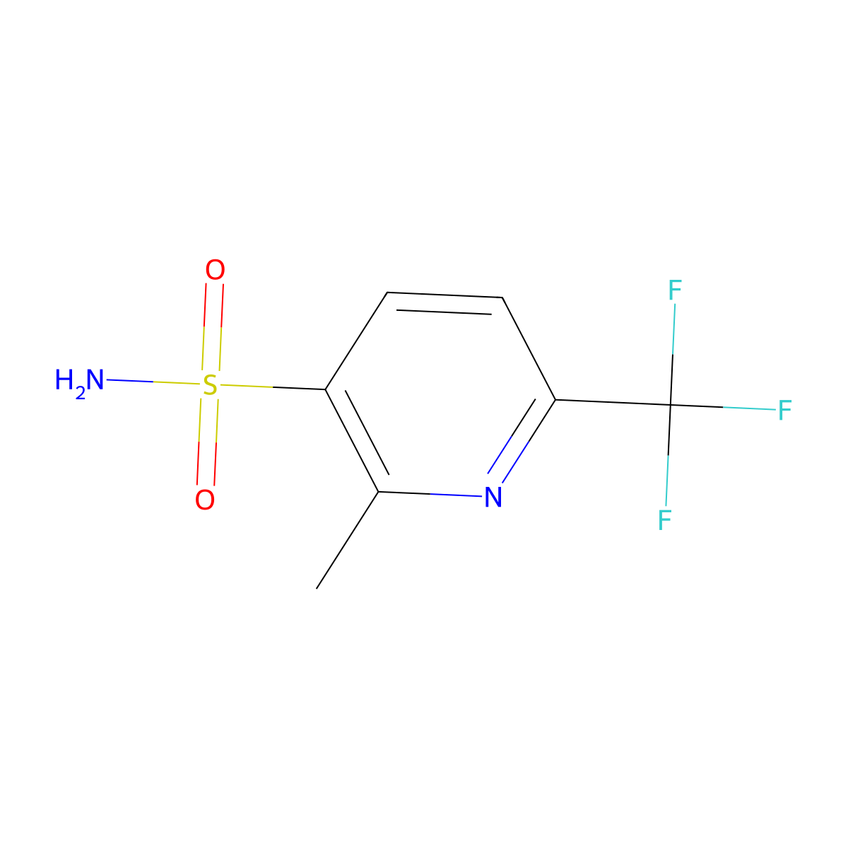 2-Methyl-6-(trifluoromethyl)pyridine-3-sulfonamide molecular structure, CAS 1427461-10-6