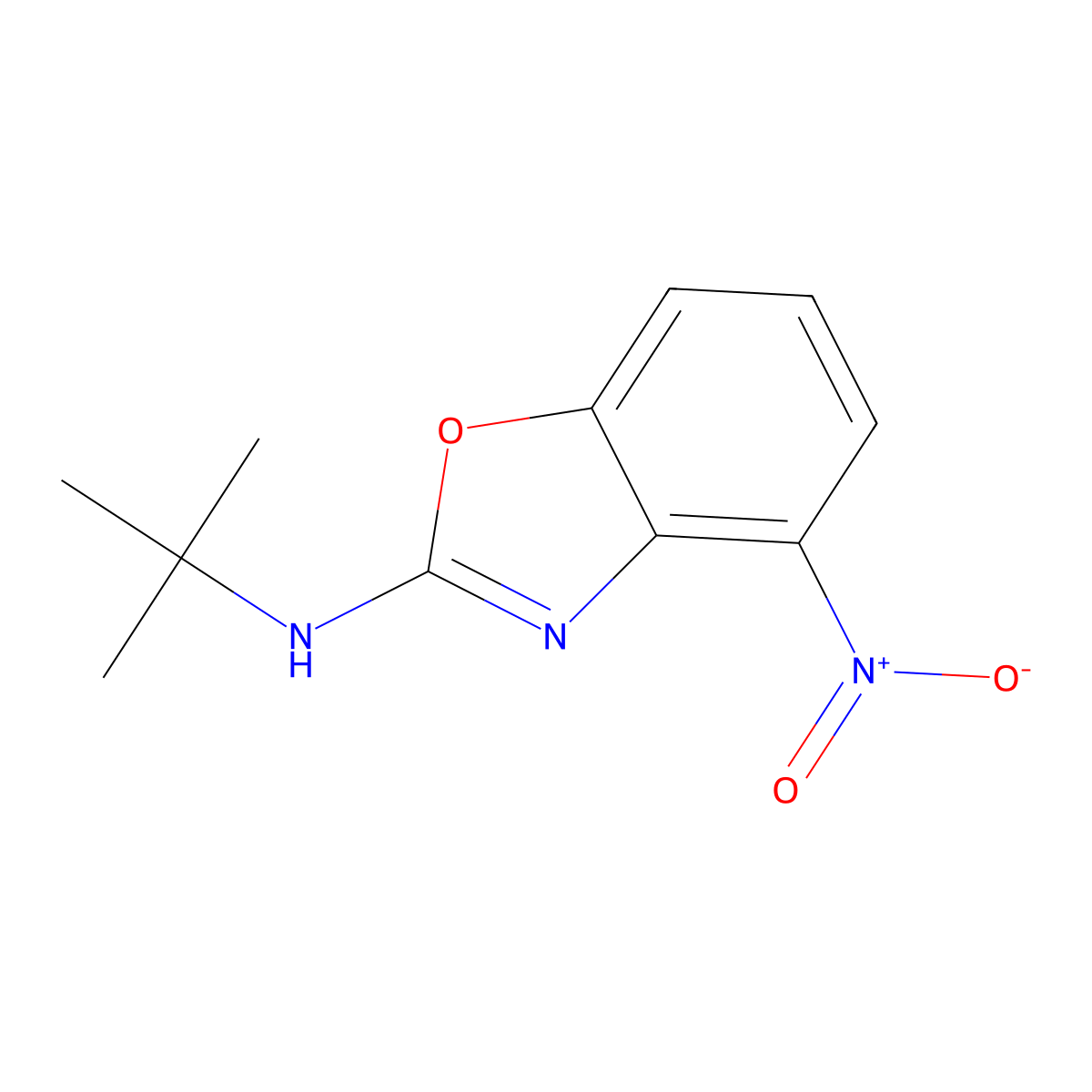 N-tert-butyl-4-nitro-1,3-benzoxazol-2-amine molecular structure, CAS 1427468-74-3