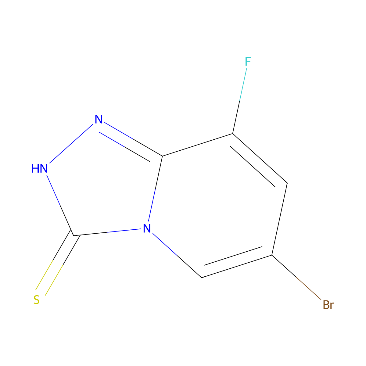 6-Bromo-8-fluoro-[1,2,4]triazolo[4,3-a]pyridine-3(2H)-thione molecular structure, CAS 1427473-77-5