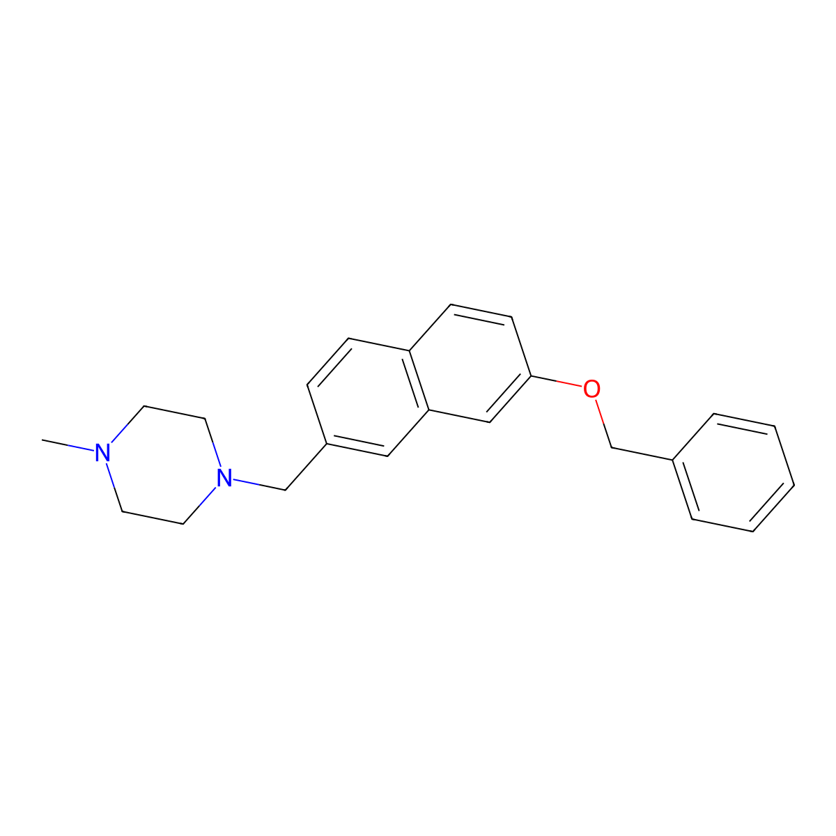 1-((6-(Benzyloxy)naphthalen-3-yl)methyl)-4-methylpiperazine molecular structure, CAS 1427473-83-3