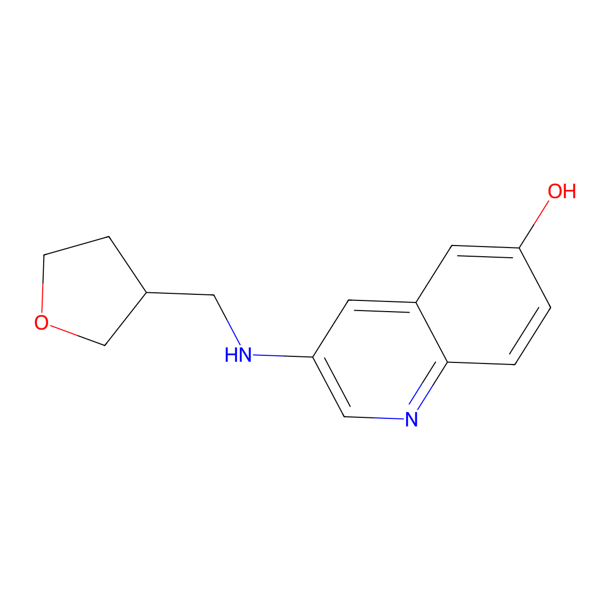 3-(Oxolan-3-ylmethylamino)quinolin-6-ol molecular structure, CAS 1427473-90-2