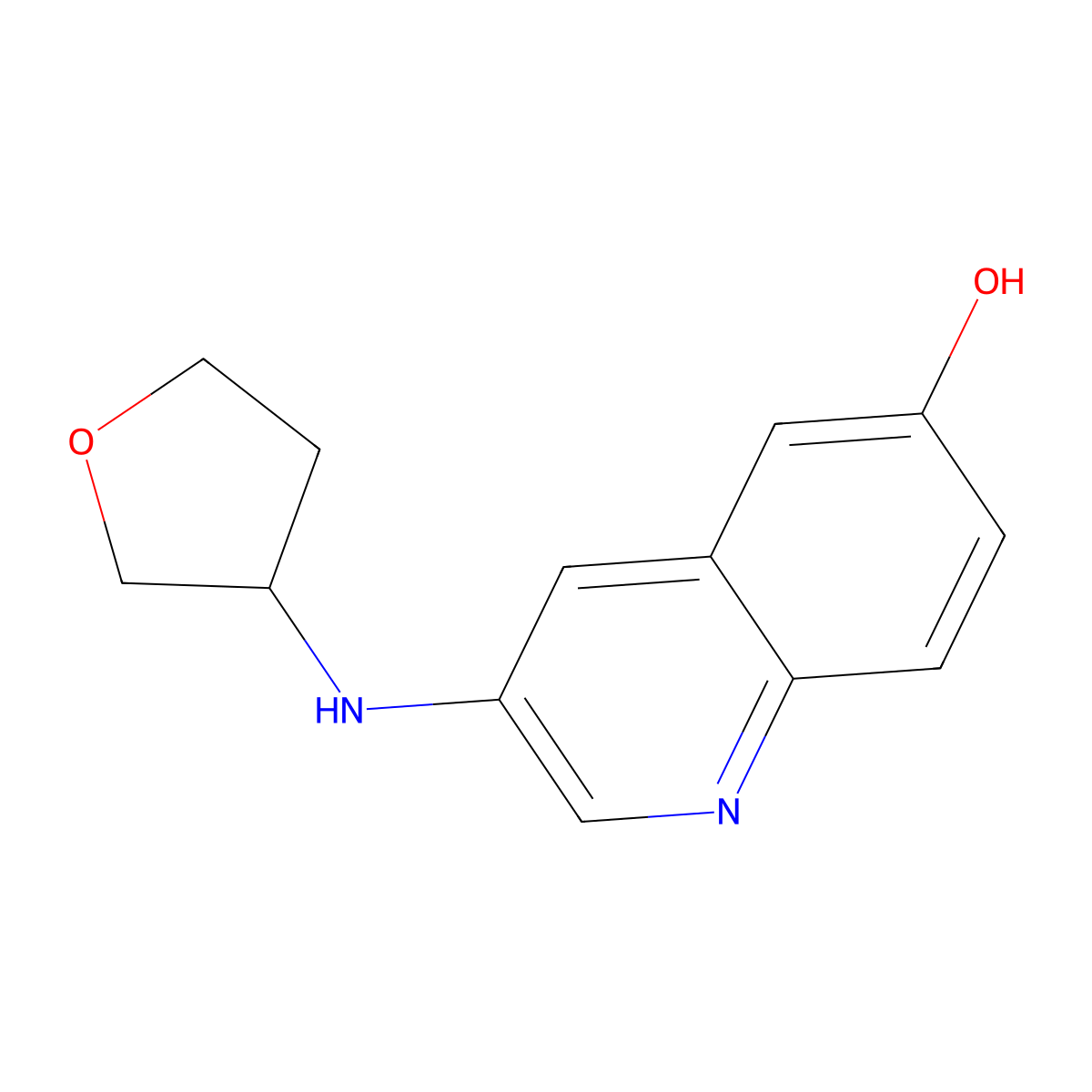 3-(Oxolan-3-ylamino)quinolin-6-ol molecular structure, CAS 1427474-45-0