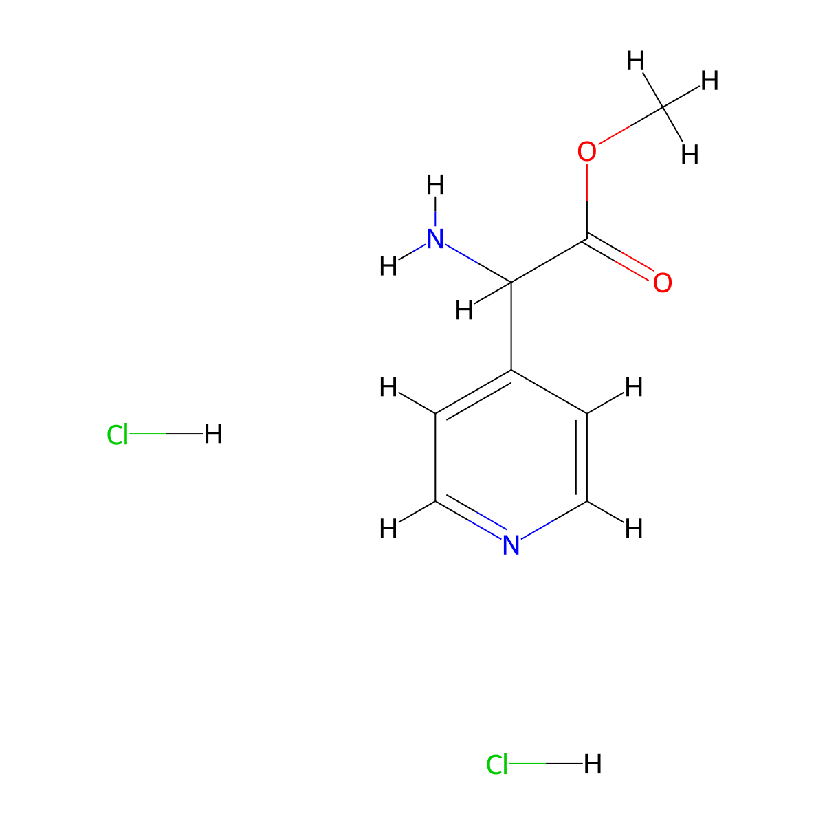 Methyl 2-Amino-2-(4-pyridyl)acetate Dihydrochloride molecular structure, CAS 1427475-14-6