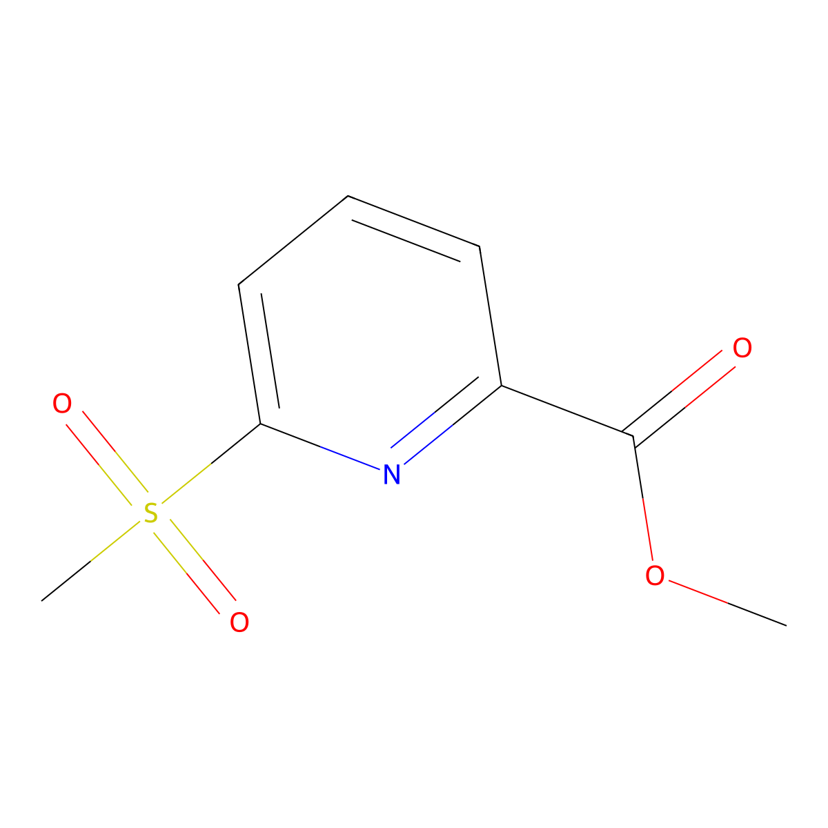 Methyl 6-(methylsulfonyl)-2-pyridinecarboxylate molecular structure, CAS 1427475-16-8