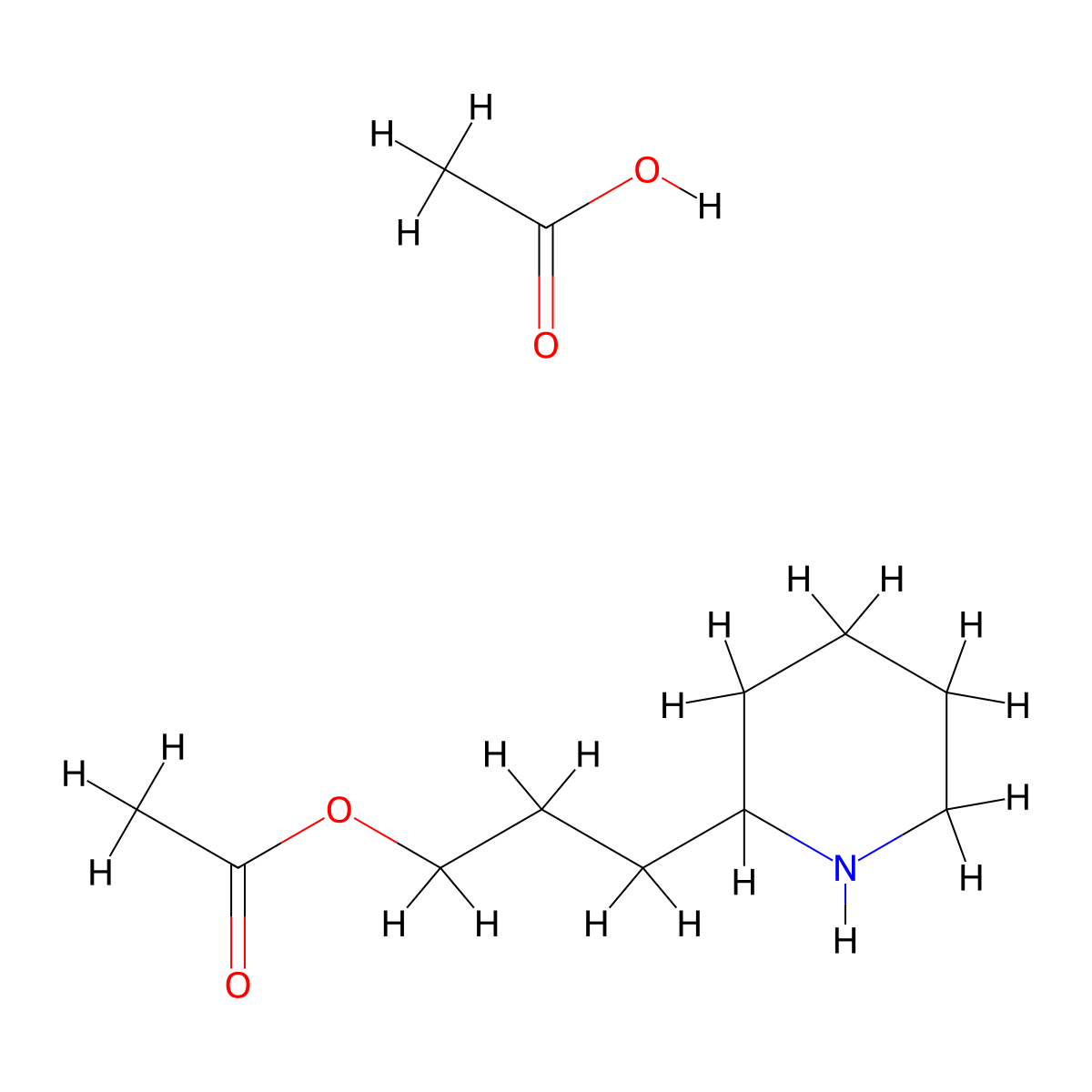 3-(2-Piperidyl)propyl Acetate Acetate molecular structure, CAS 1427475-23-7