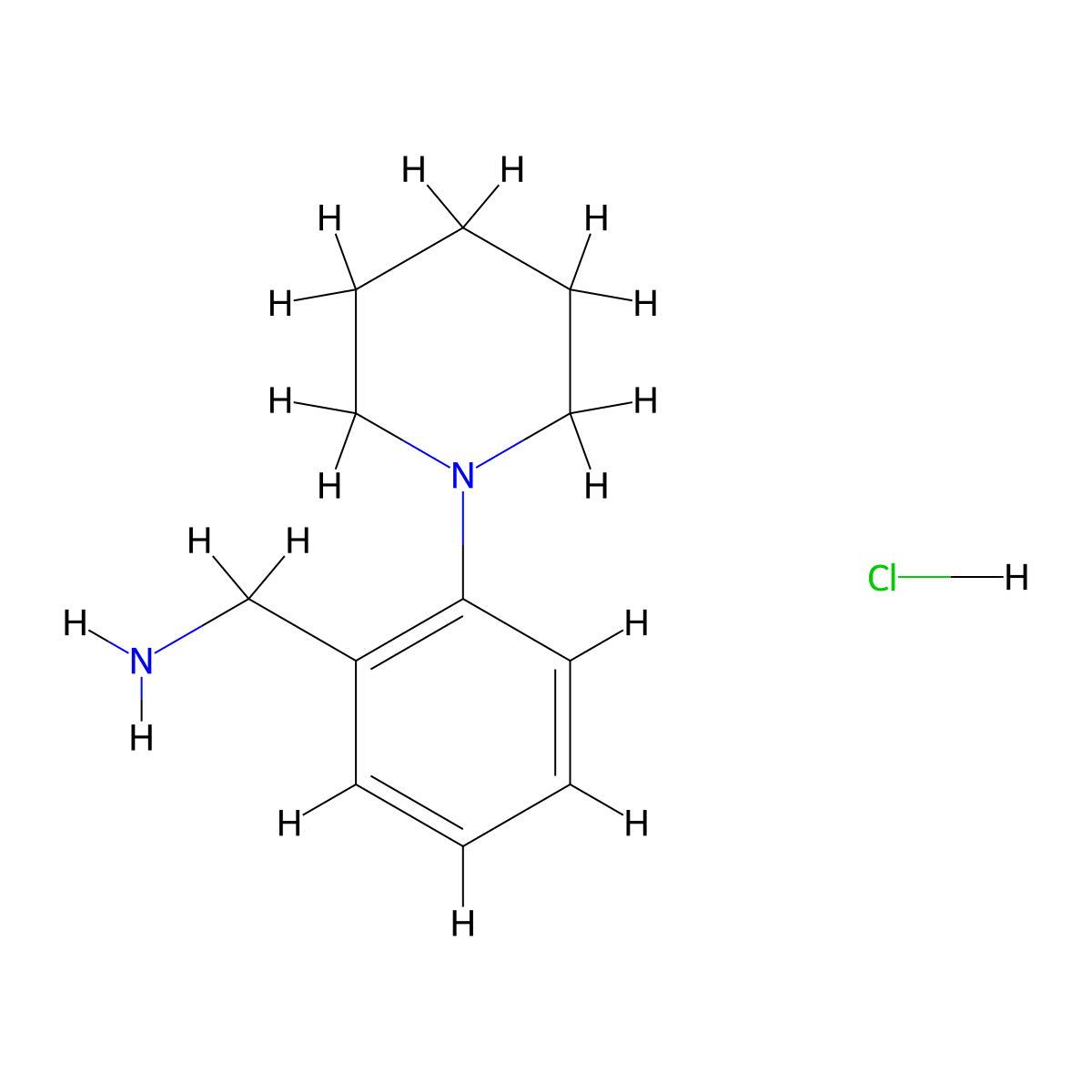 2-(1-Piperidyl)benzylamine Hydrochloride molecular structure, CAS 1427475-24-8