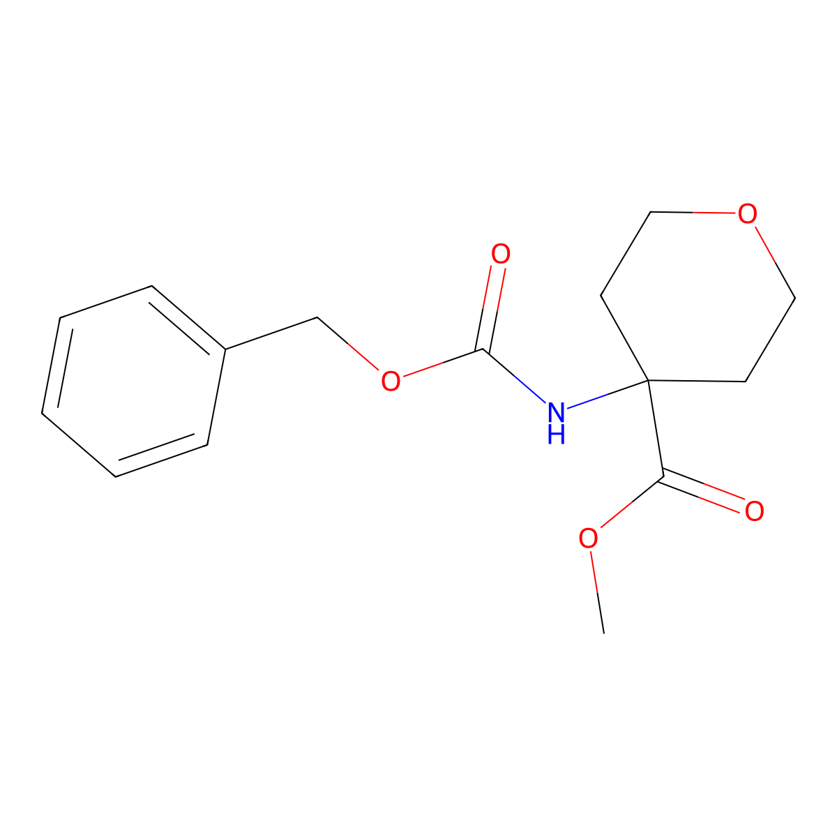 Methyl 4-(Cbz-amino)tetrahydropyran-4-carboxylate molecular structure, CAS 1427475-27-1
