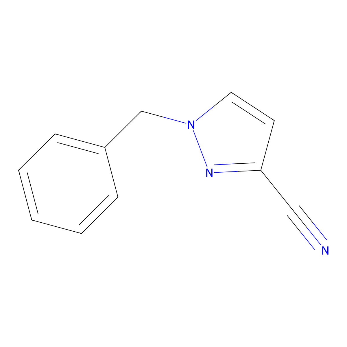 1-Benzylpyrazole-3-carbonitrile molecular structure, CAS 1427475-28-2