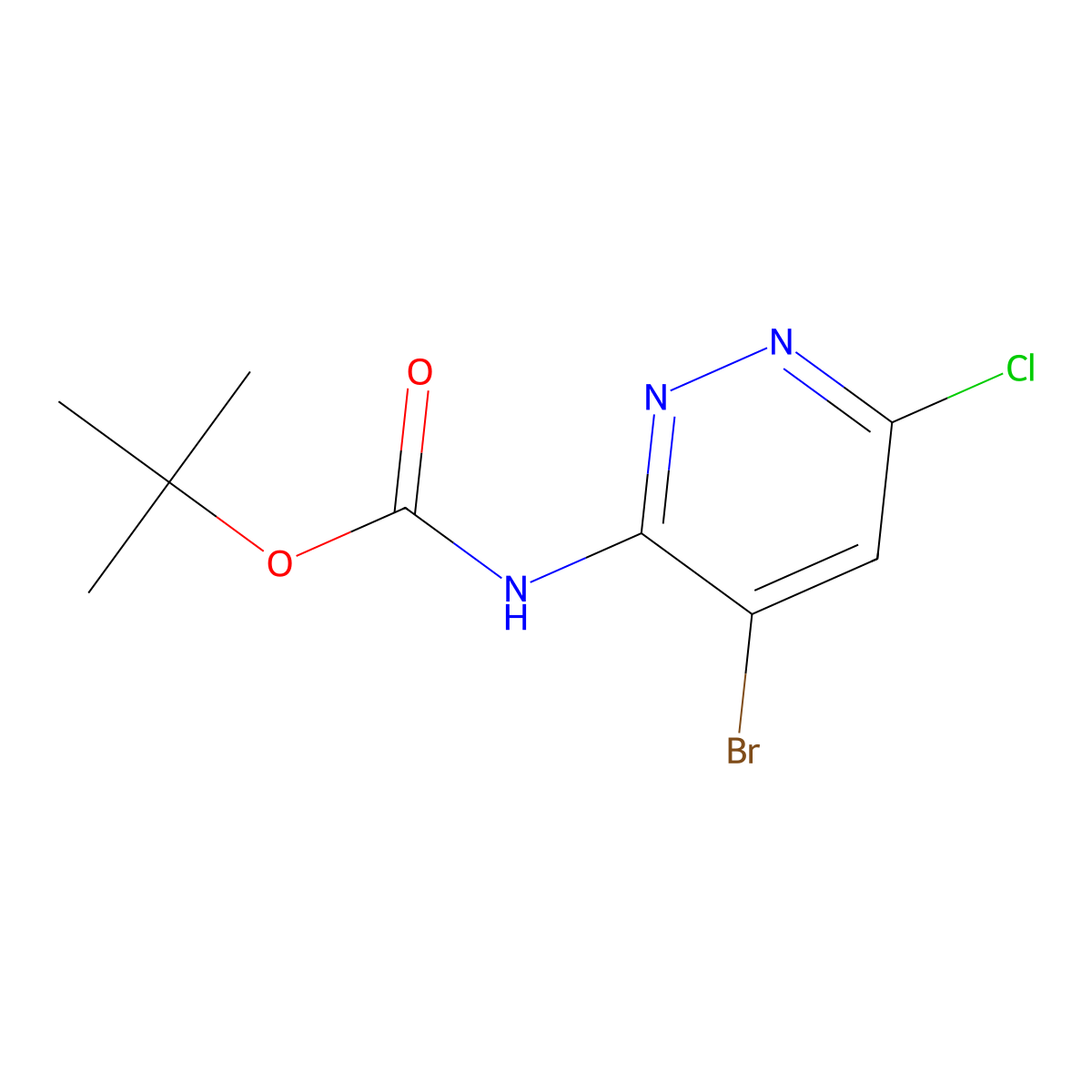 3-(Boc-amino)-4-bromo-6-chloropyridazine molecular structure, CAS 1427475-32-8