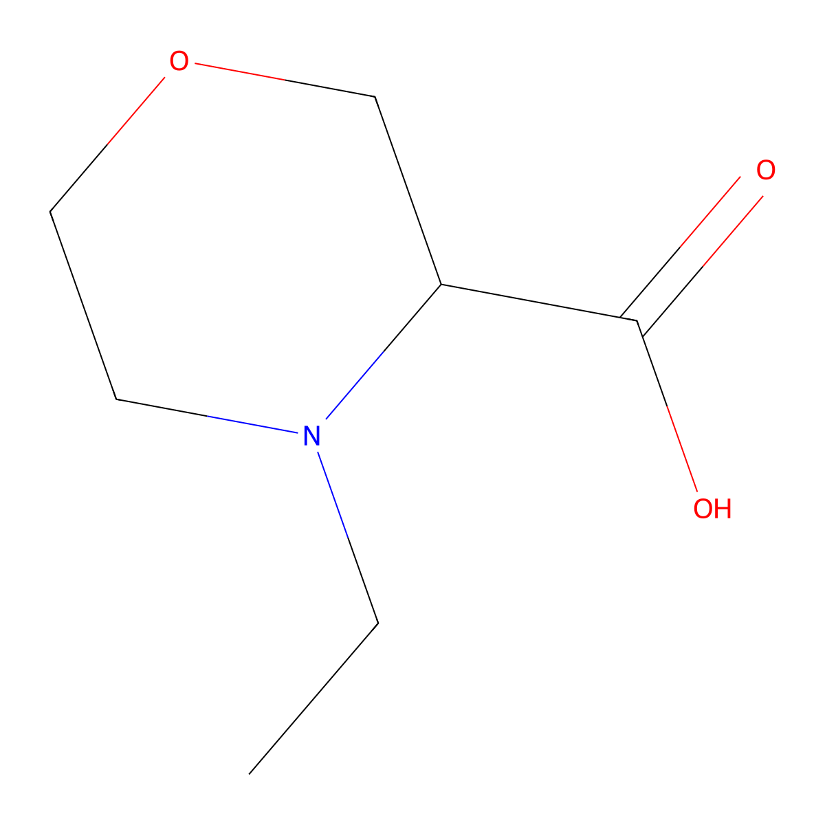 4-Ethylmorpholine-3-carboxylic acid molecular structure, CAS 1427498-28-9