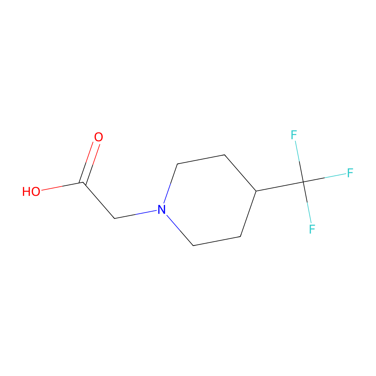 2-(4-(Trifluoromethyl)piperidin-1-yl)acetic acid molecular structure, CAS 1427498-30-3