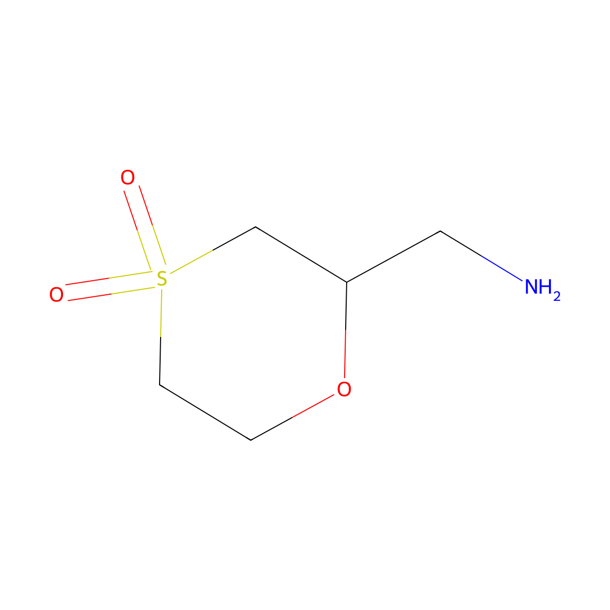2-(Aminomethyl)-1,4lambda6-oxathiane-4,4-dione molecular structure, CAS 1427498-32-5