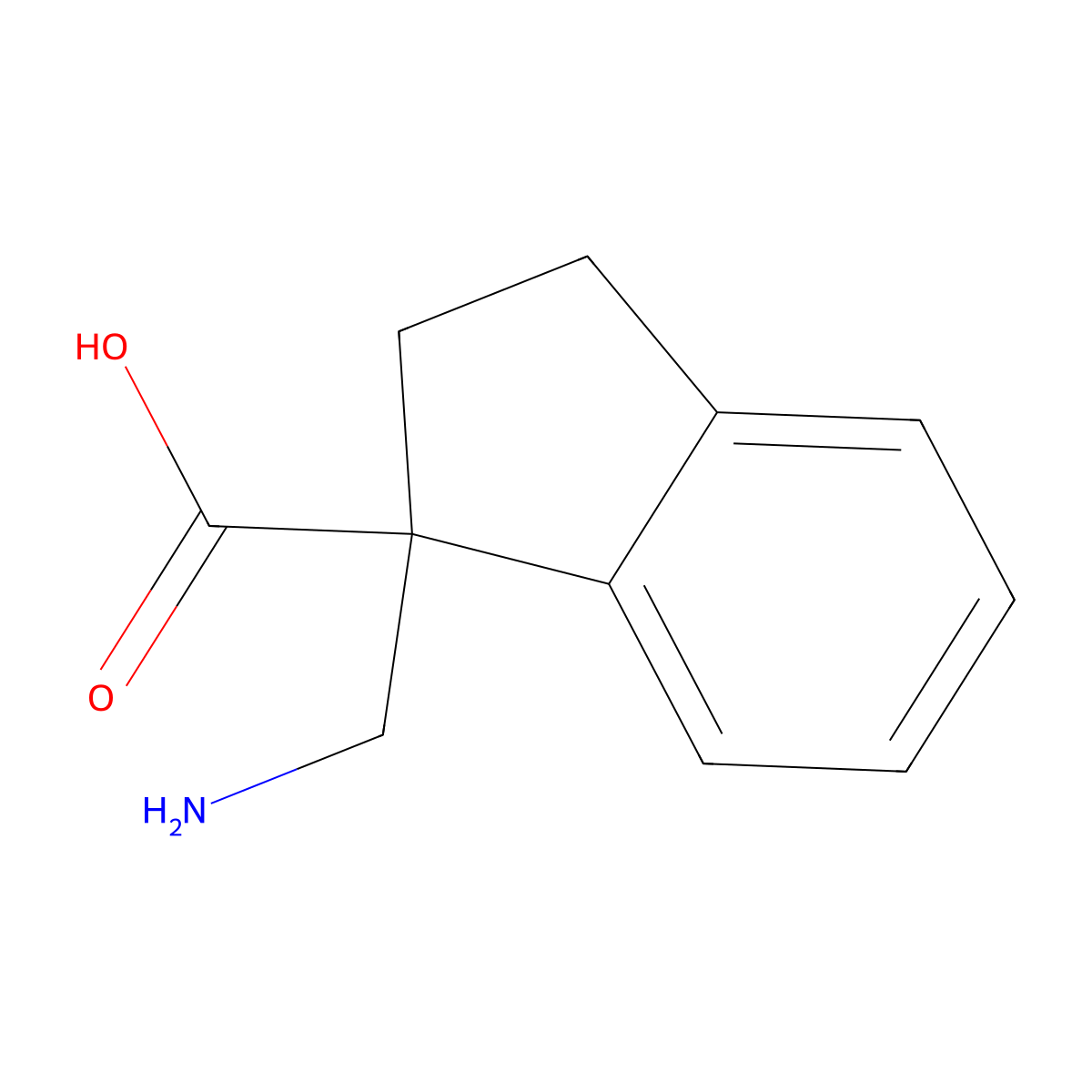 1-(aminomethyl)-2,3-dihydro-1H-indene-1-carboxylic acid molecular structure, CAS 1427498-34-7
