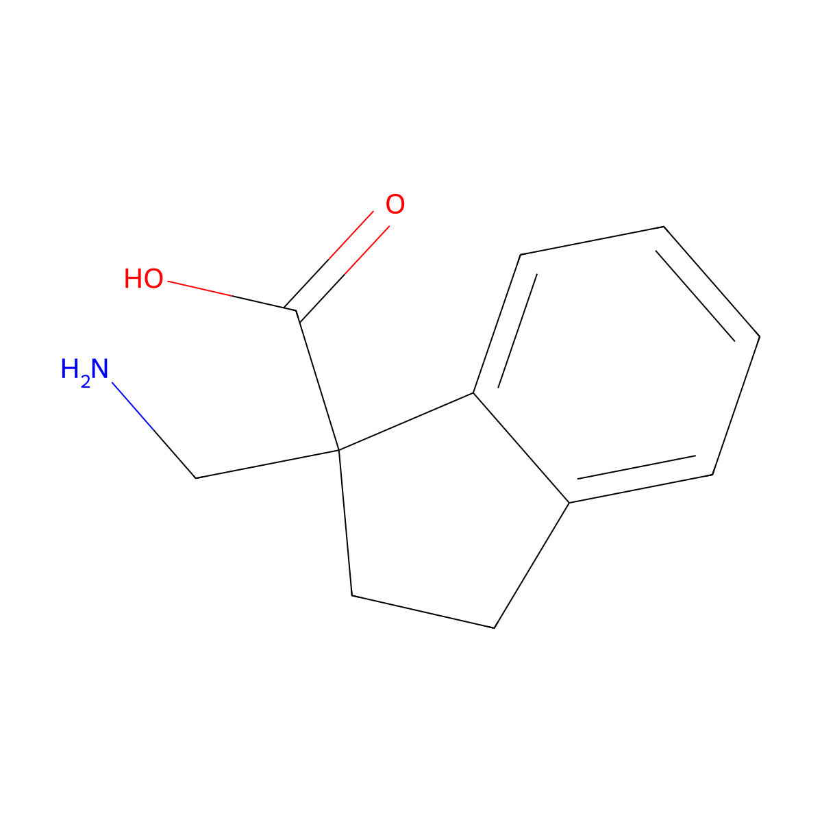 1-(aminomethyl)-2,3-dihydro-1H-indene-1-carboxylic acid molecular structure, CAS 1427498-34-7
