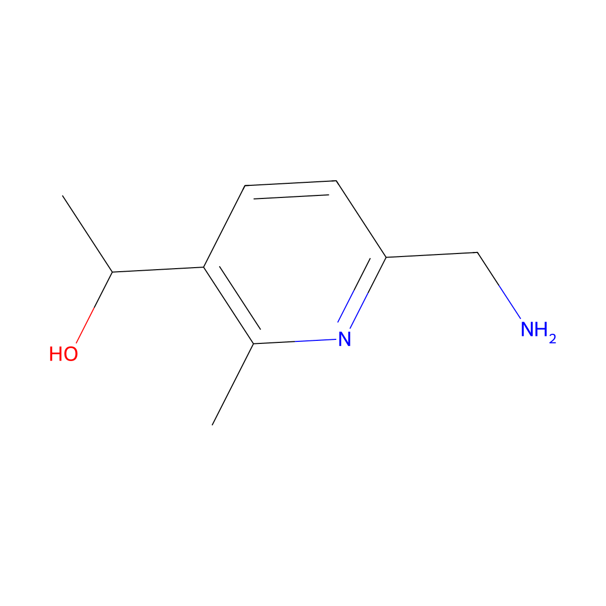 1-[6-(Aminomethyl)-2-methylpyridin-3-yl]ethan-1-ol molecular structure, CAS 1427498-38-1