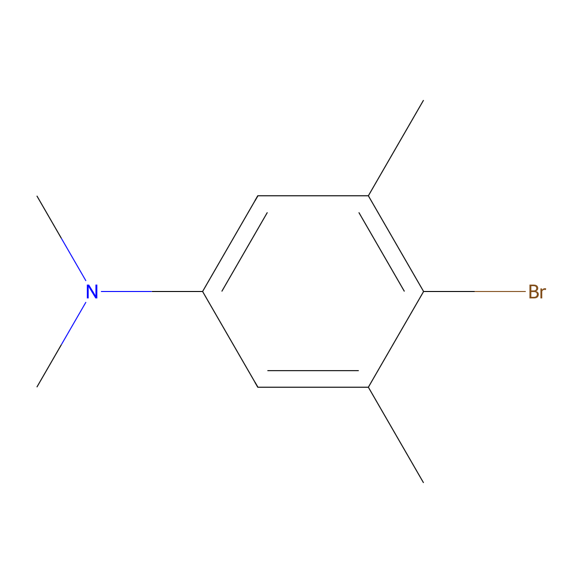 4-Bromo-N,N,3,5-tetramethylaniline molecular structure, CAS 14275-09-3