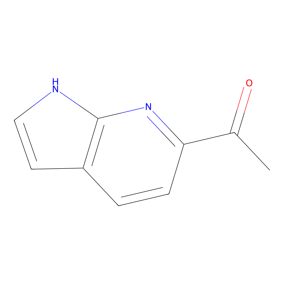 1-(1H-Pyrrolo[2,3-B]pyridin-6-YL)ethanone molecular structure, CAS 1427501-41-4