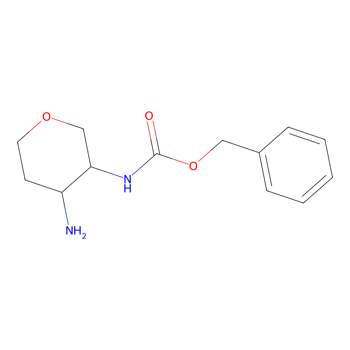 Benzyl (4-aminotetrahydro-2H-pyran-3-YL)carbamate molecular structure, CAS 1427501-43-6