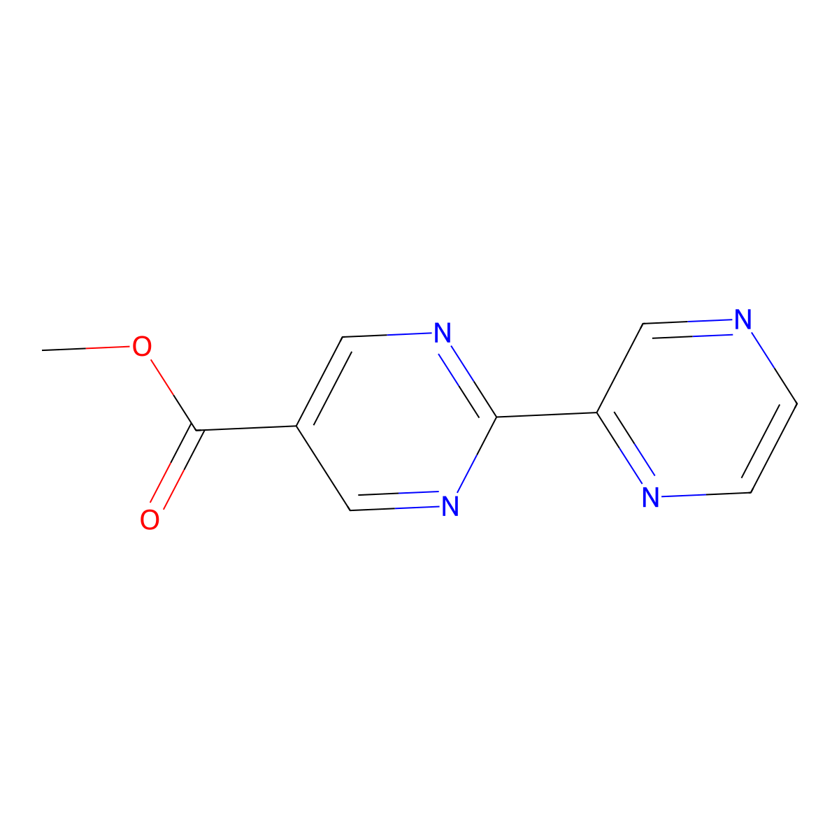 Methyl 2-(pyrazin-2-YL)pyrimidine-5-carboxylate molecular structure, CAS 1427501-51-6