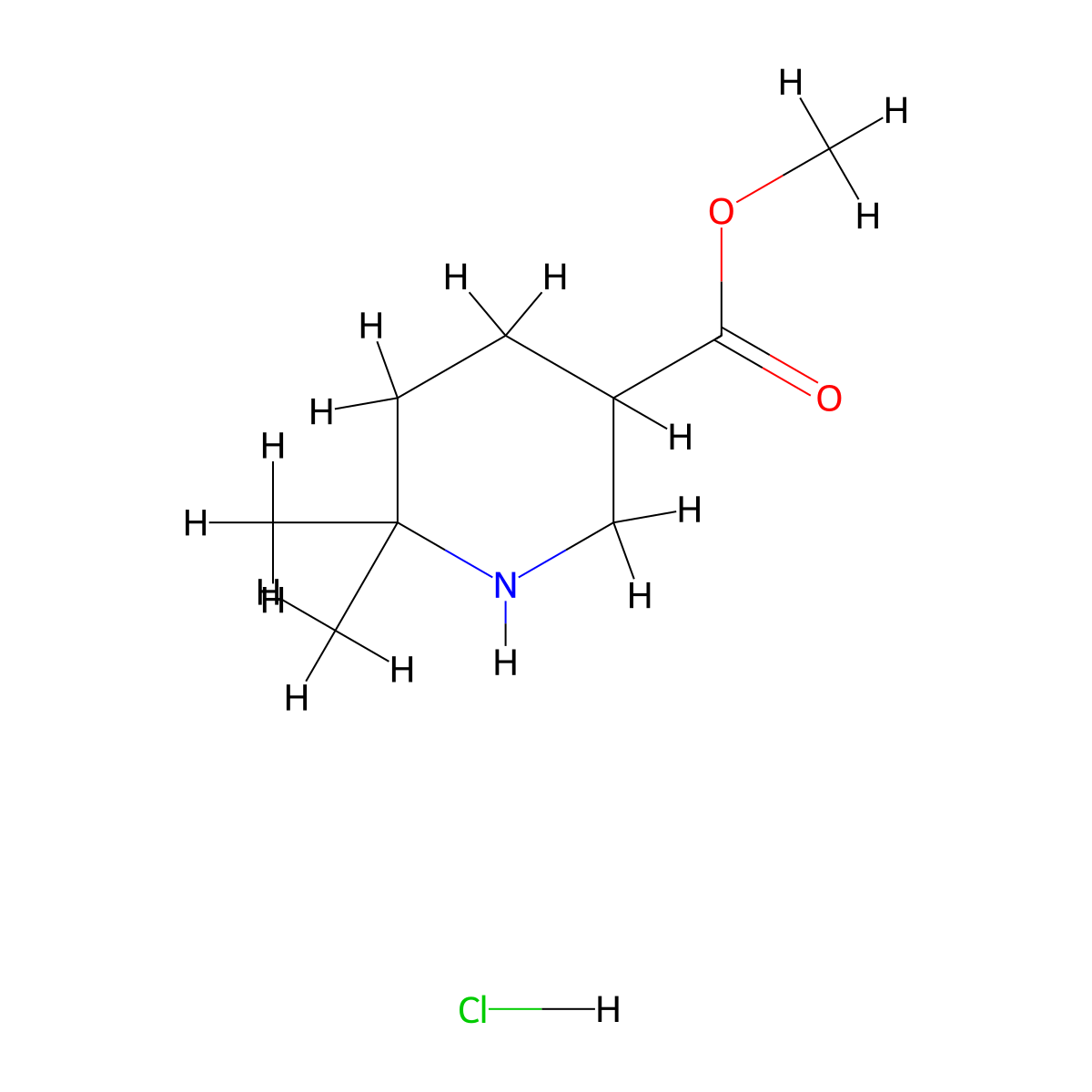Methyl 6,6-dimethylpiperidine-3-carboxylate hydrochloride molecular structure, CAS 1427501-53-8