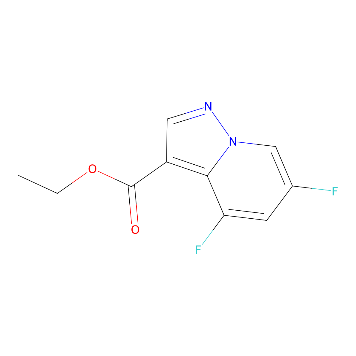 Ethyl 4,6-difluoropyrazolo(1,5-a)pyridine-3-carboxylate molecular structure, CAS 1427501-67-4
