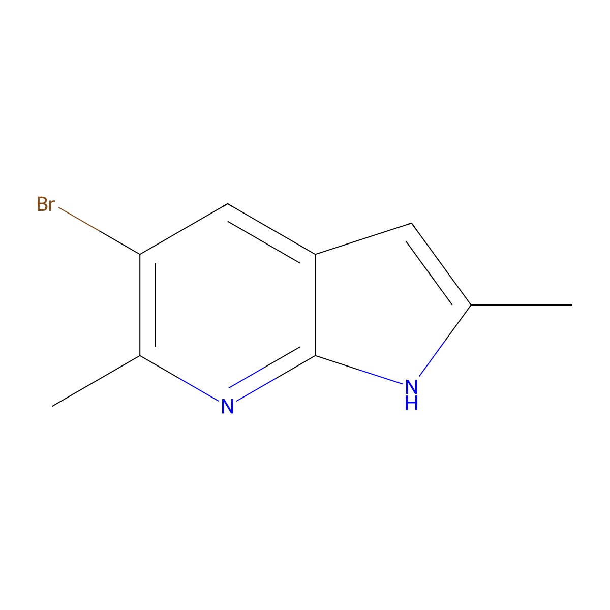 5-Bromo-2,6-dimethyl-1H-pyrrolo[2,3-B]pyridine molecular structure, CAS 1427501-77-6